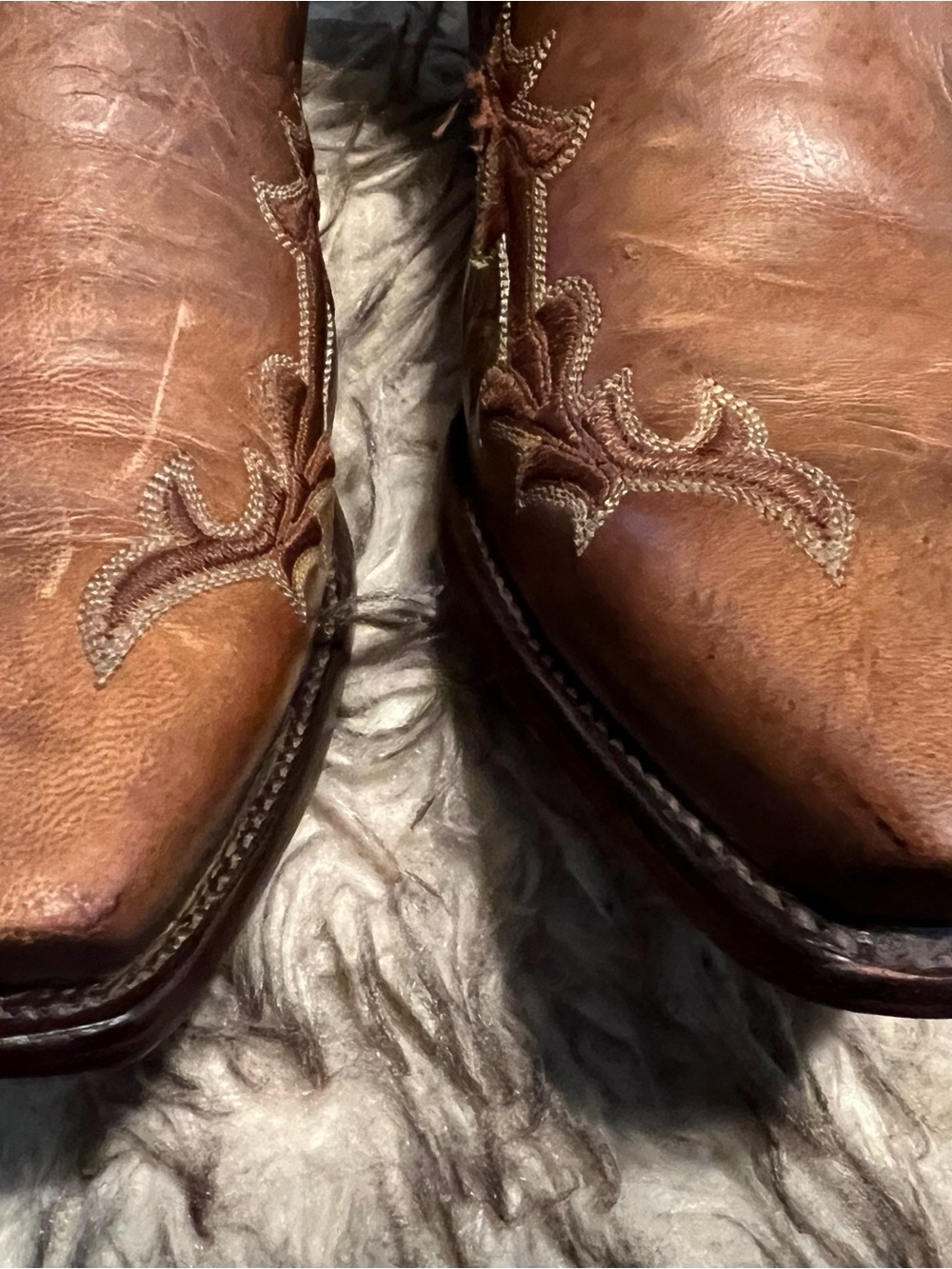 Lucchese Brown Leather Western Boots Sz 10.5 EE - Picture 3 of 16